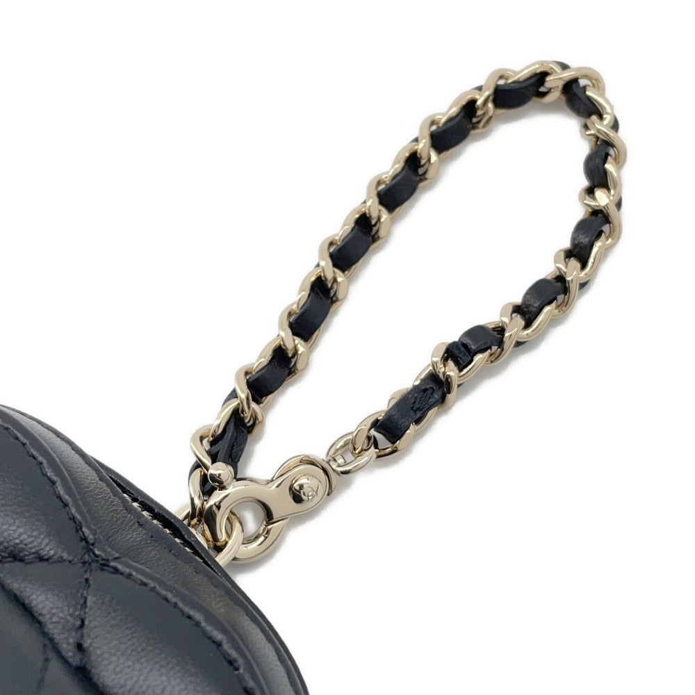 CHANEL Matelasse Mini Heart Bag Charm BlackAP4838 Lambskin