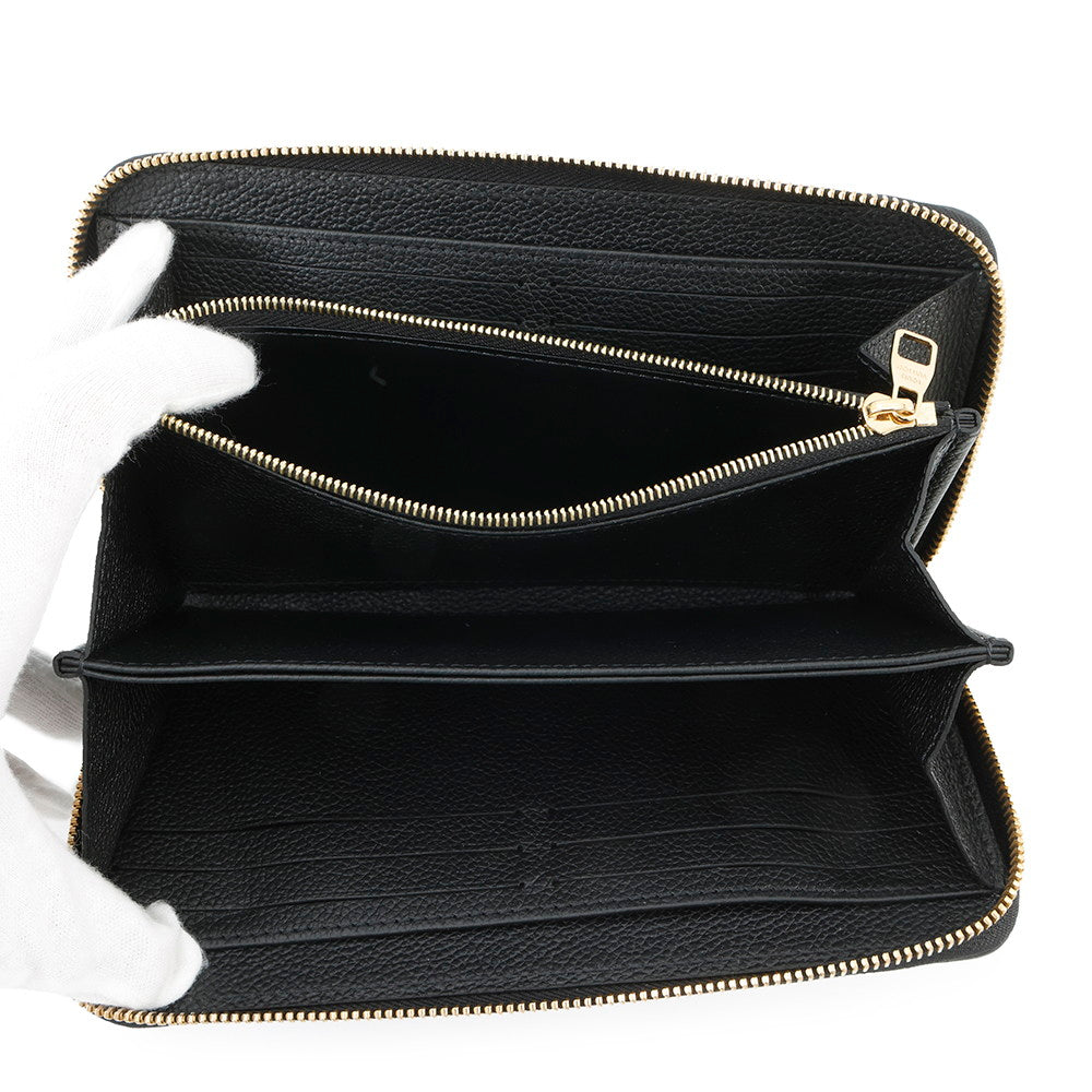 LOUIS VUITTON Zippy Wallet NoirM61864 Monogram Empreinte Leather