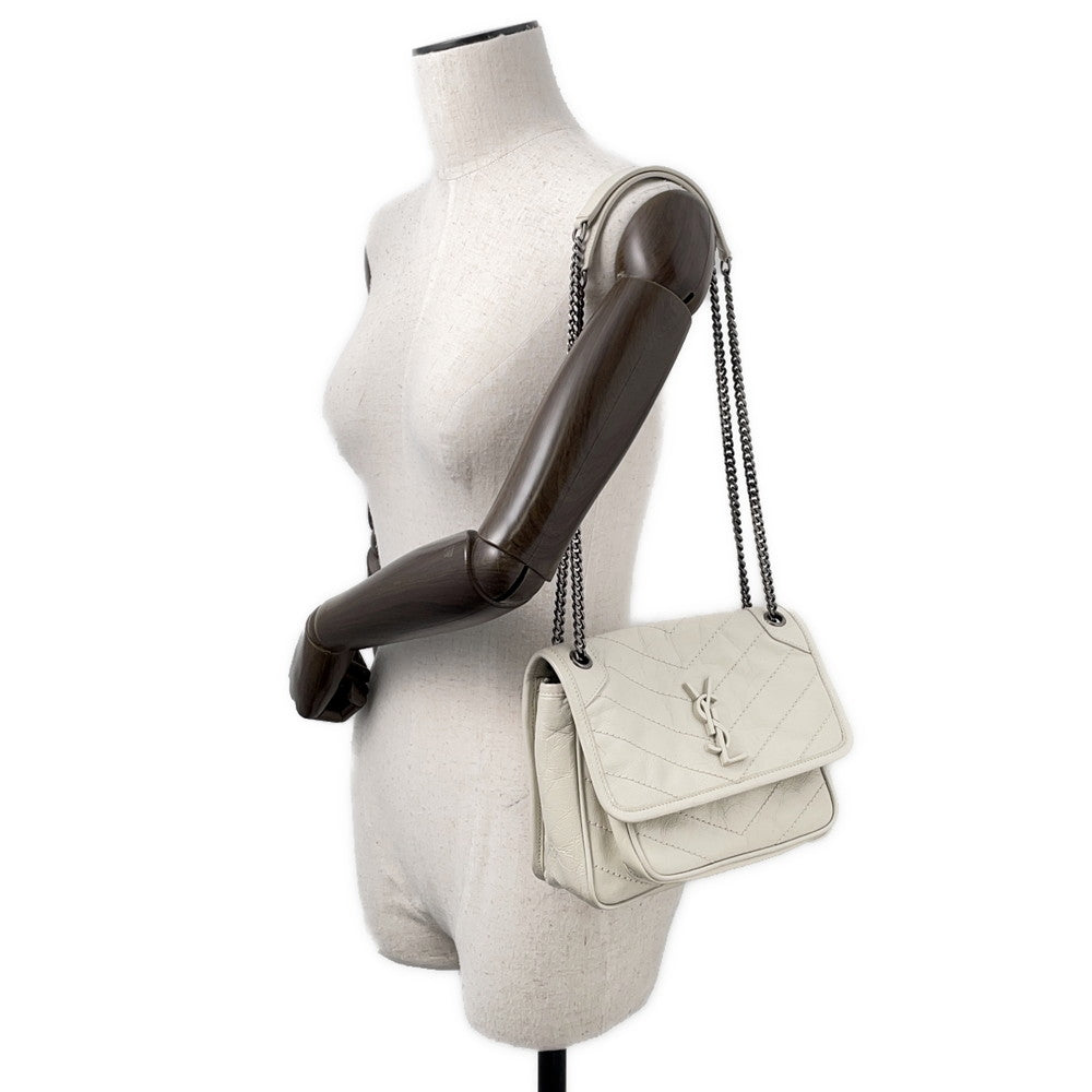 SAINT LAURENT PARIS Niki Baby ChainShoulder Bag White6331600EN049207 Leather Size Baby
