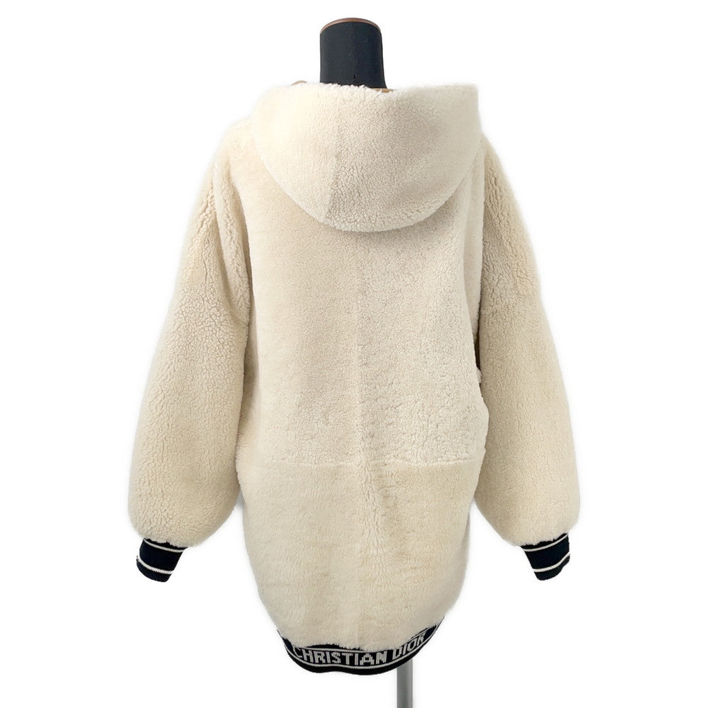 Dior Reversible Hooded Mouton Jacket Size 34 Camel248C85AL815 Lambskin100% Wool 94% Nylon5% Polyurethane1%
