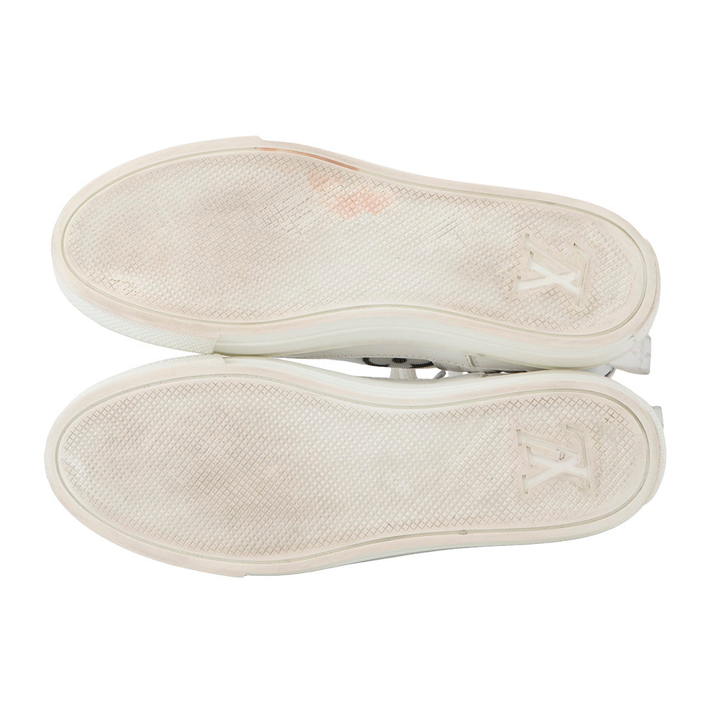 LOUIS VUITTON Stellar Line High-Top Sneakers White Mesh Rubber Size 38