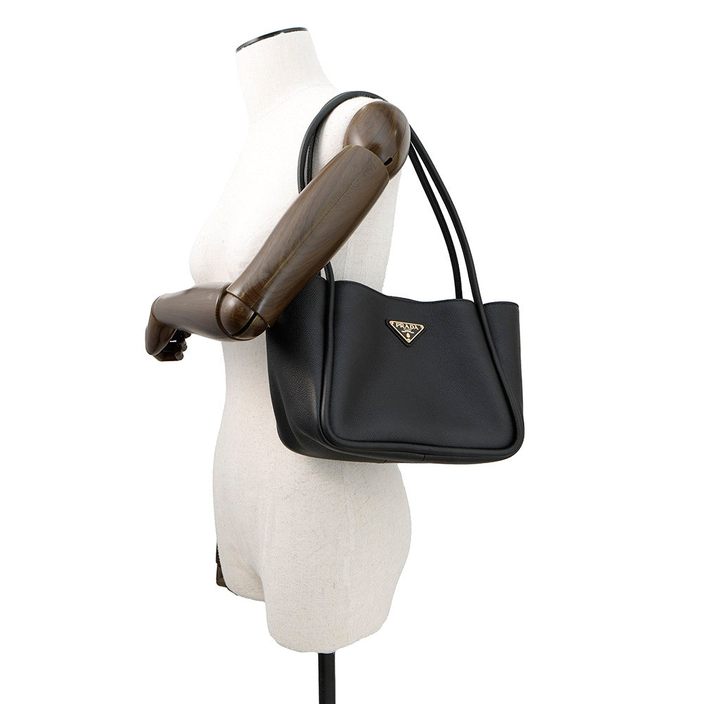 PRADA Shopping tote Black1BG539 Leather