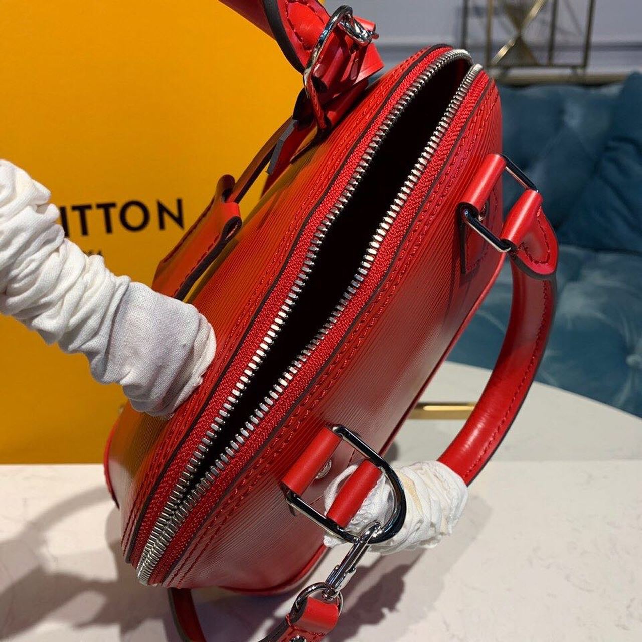 Top Quality Alma BB Epi Coquelicot Red For Women, Womens Handbags, Shoulder And Crossbody Bags 9.2in/23.5cm Top Quality M41160
