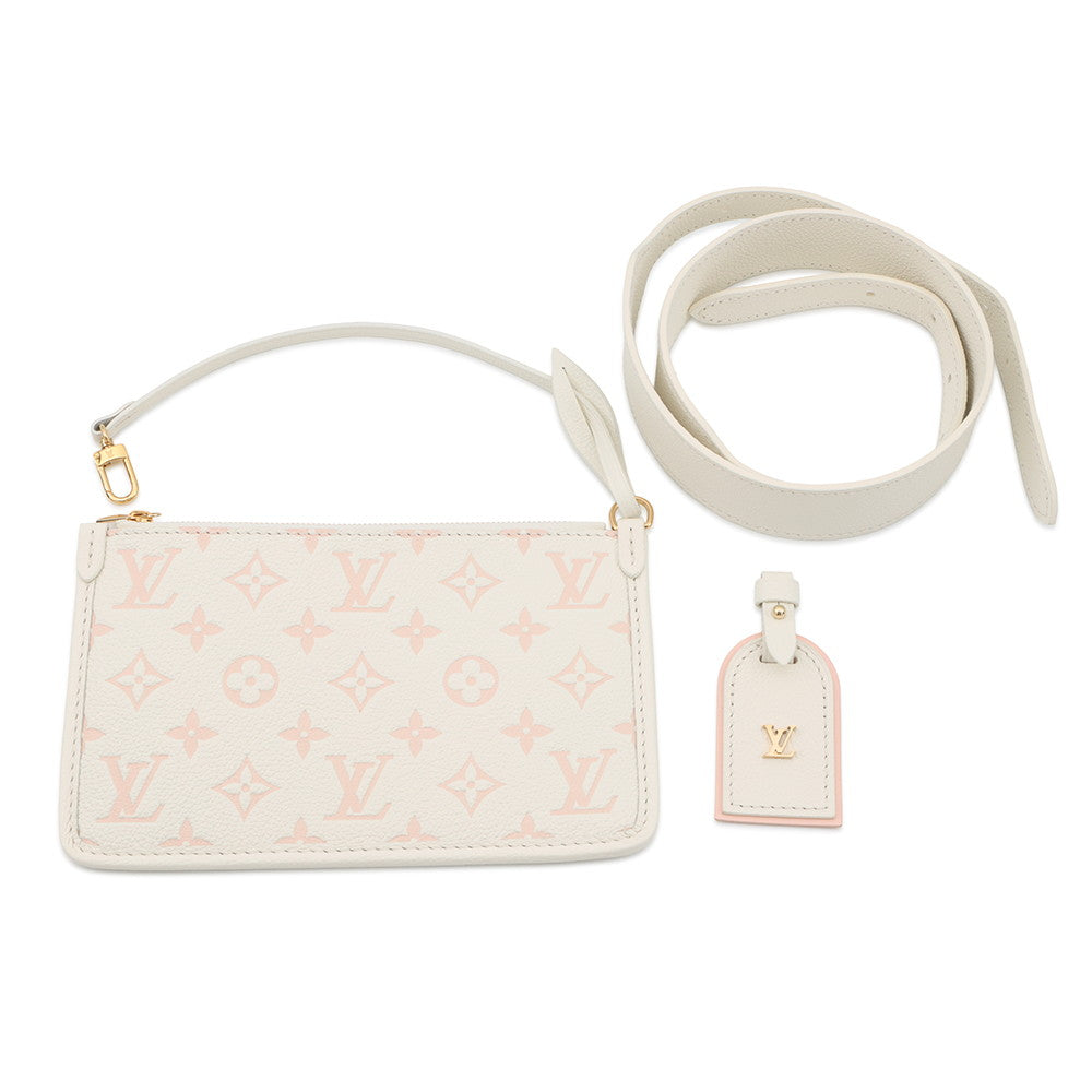 LOUIS VUITTON Carryall Zip NM White/PinkM24141 Bicolor Monogram Empreinte Leather Size PM