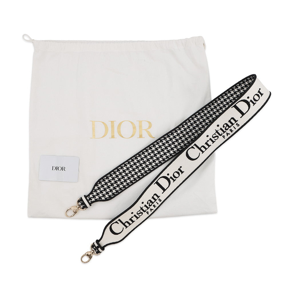 Dior LADY D-LITE Houndstooth Black/WhiteM0565OZAE Canvas Size Medium