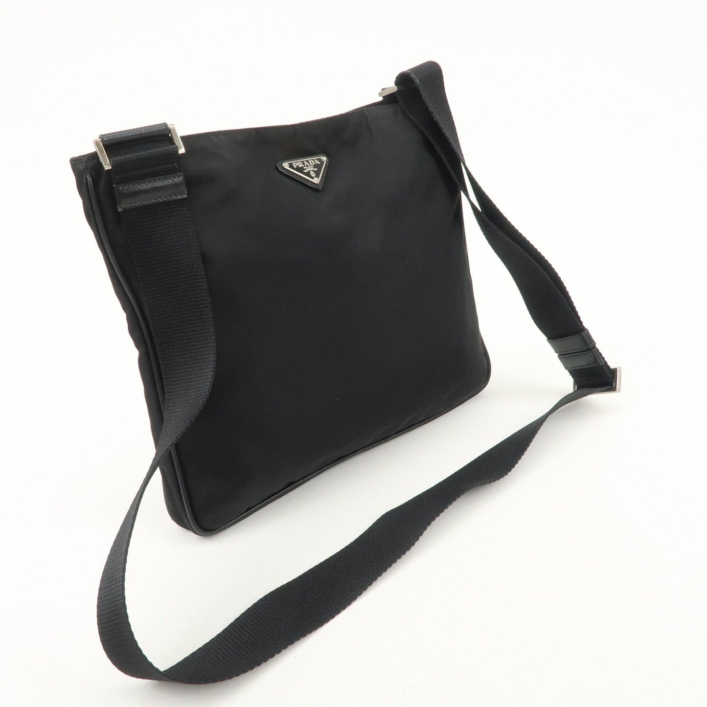 PRADA Triangle Logo Nylon Shoulder Bag Crossbody Bag Black d