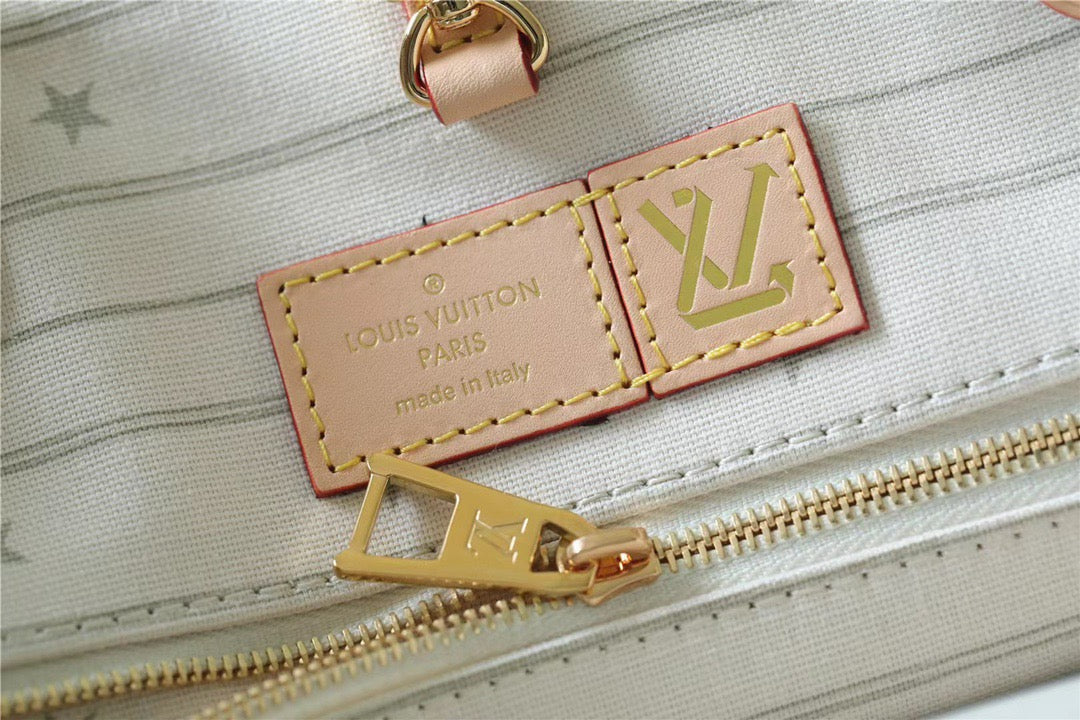 Top Quality Onthego GM Monogram Giant And Raffia White/ Pink For Women, Shoulder And Crossbody Bags 41cm/16.1in Top Quality