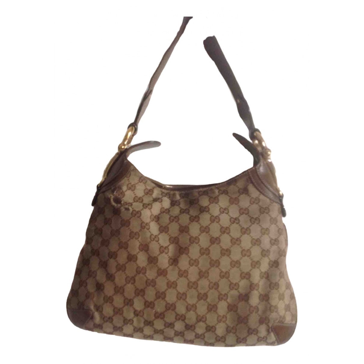 Gucci dôme brown cloth handbag