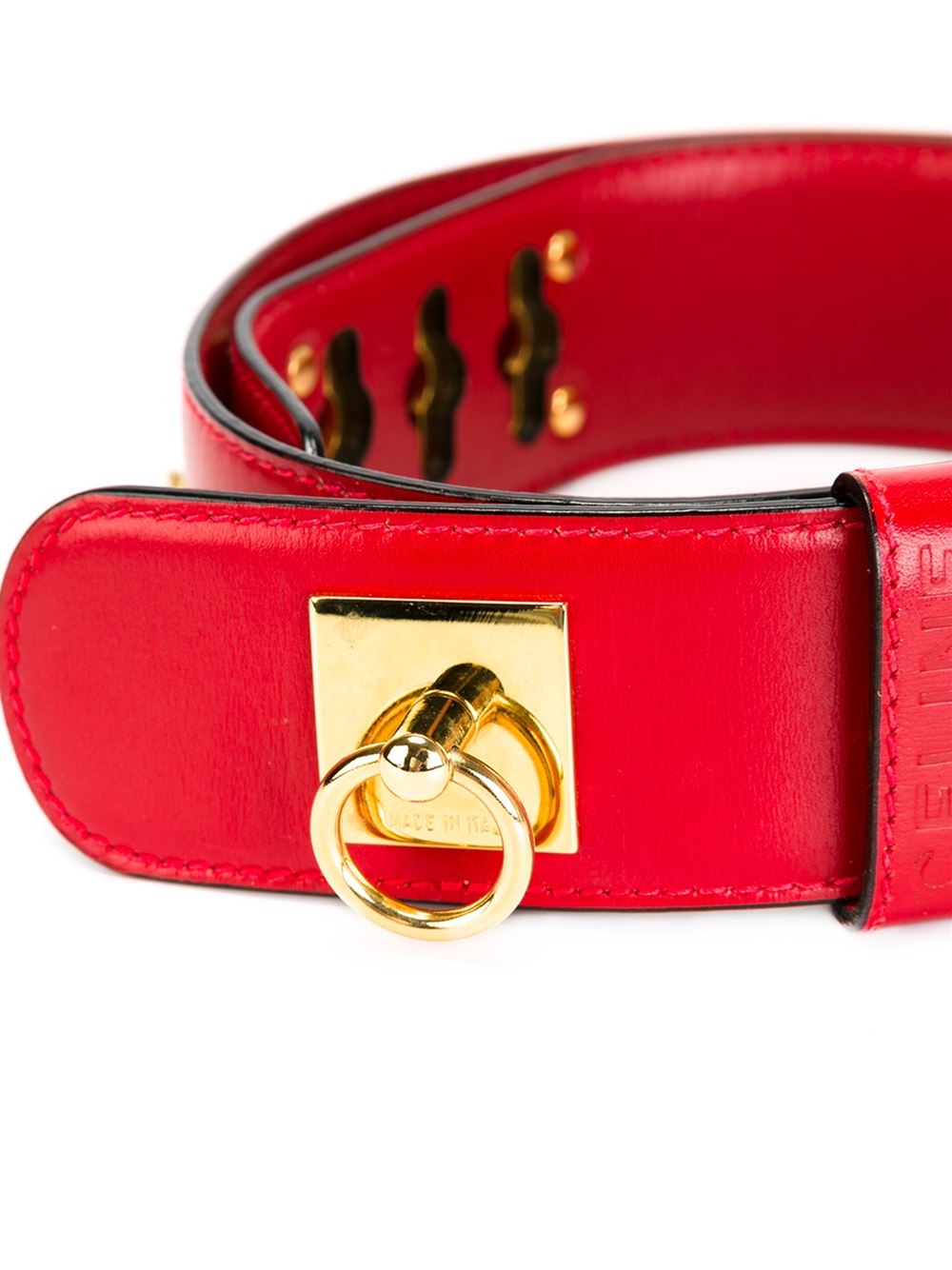 Luxury CELINE Red Leather Belt