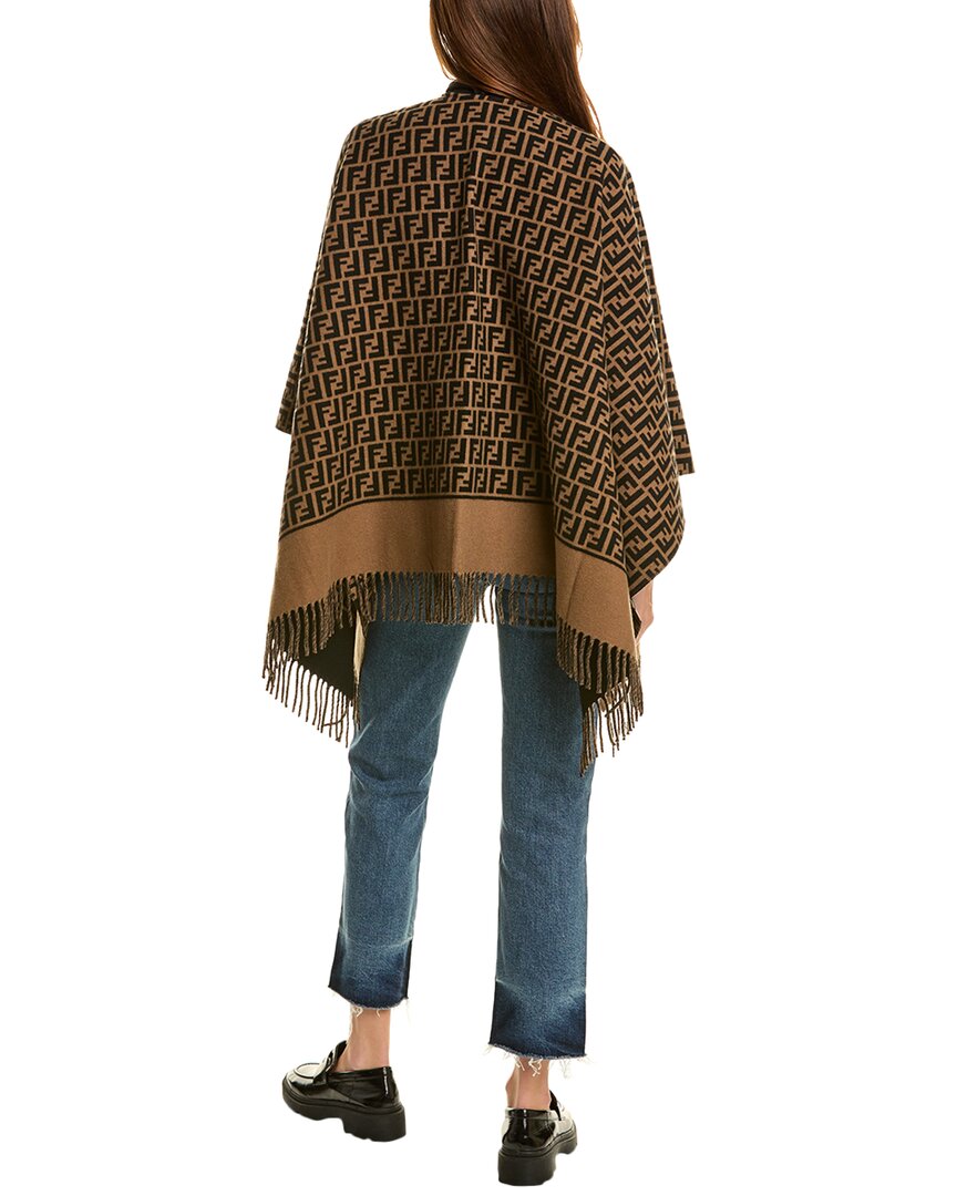 Fendi Ff Wool & Cashmere-Blend Poncho