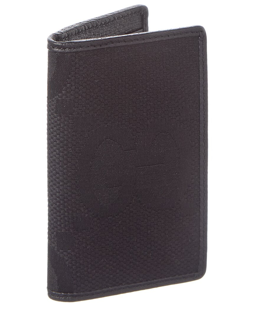 Gucci Jumbo Gg Canvas & Leather Card Holder