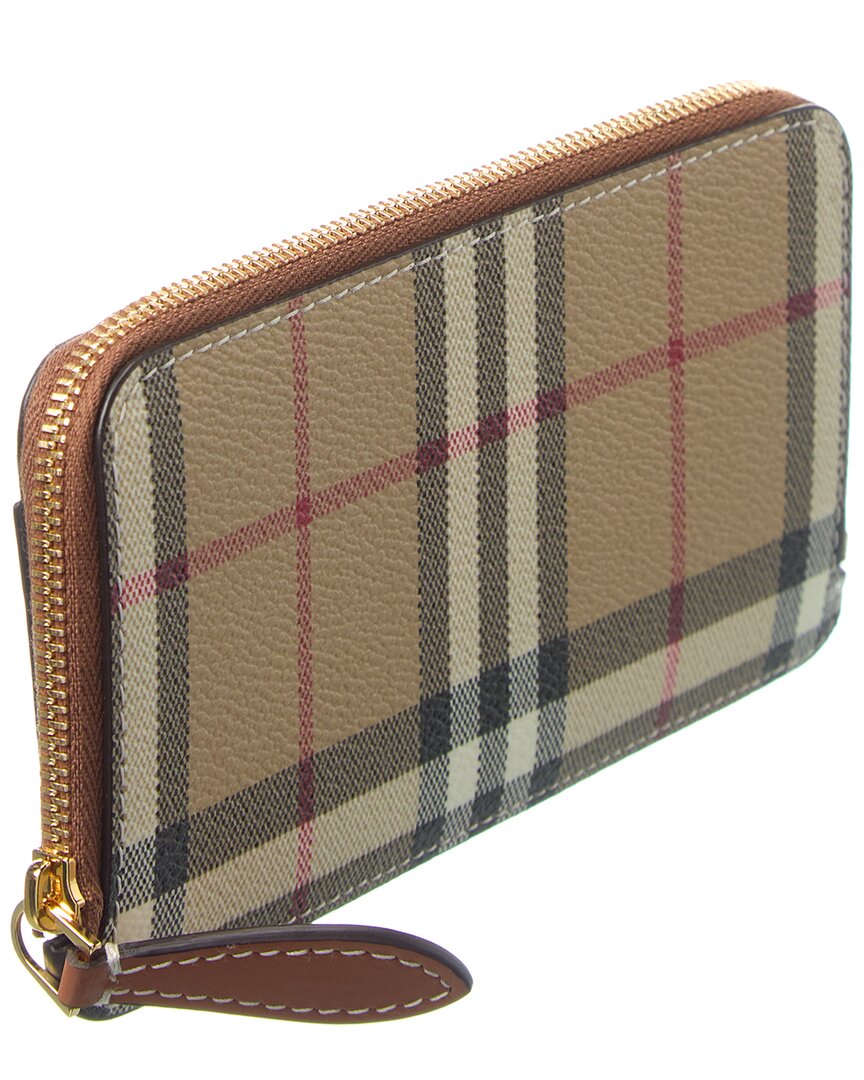Burberry Large Check E-Canvas & Leather Card Case