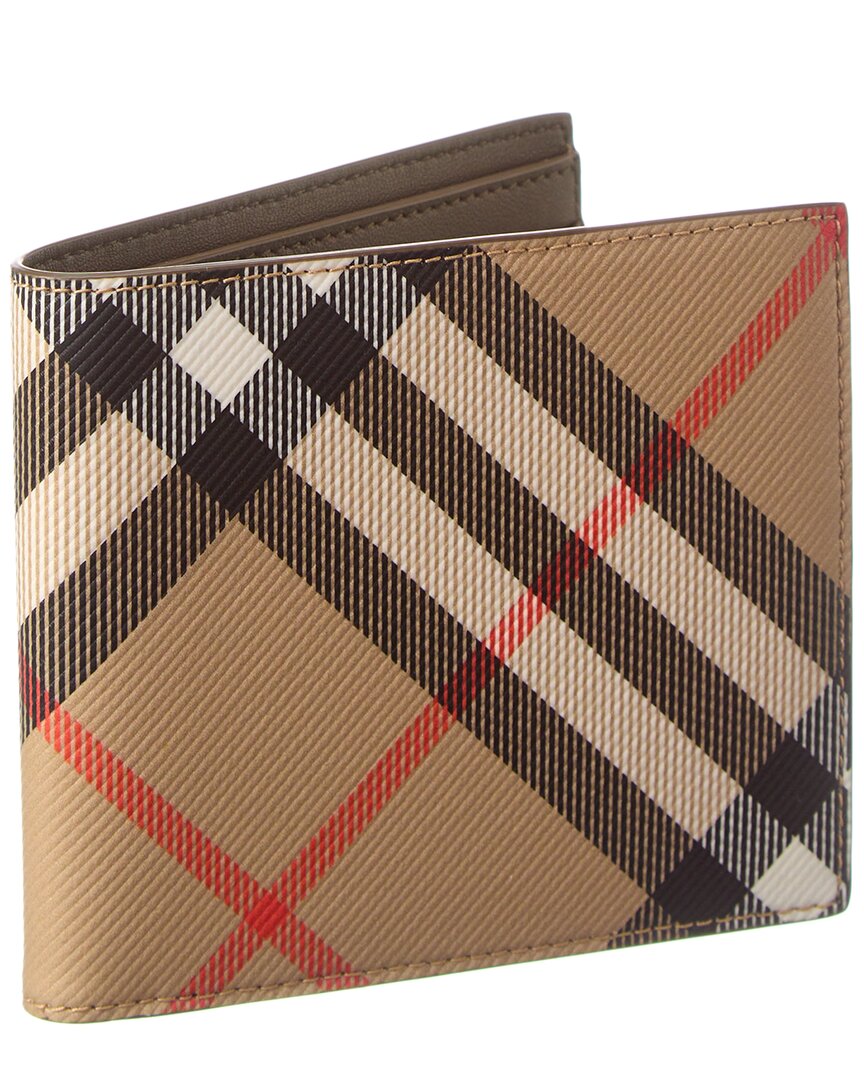 Burberry Check E-Canvas Bifold Wallet