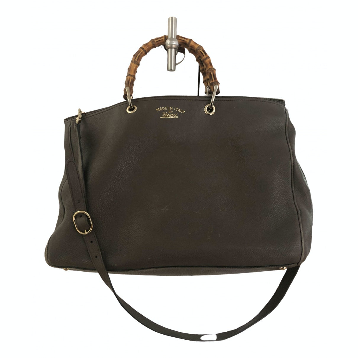 Gucci bamboo leather handbag