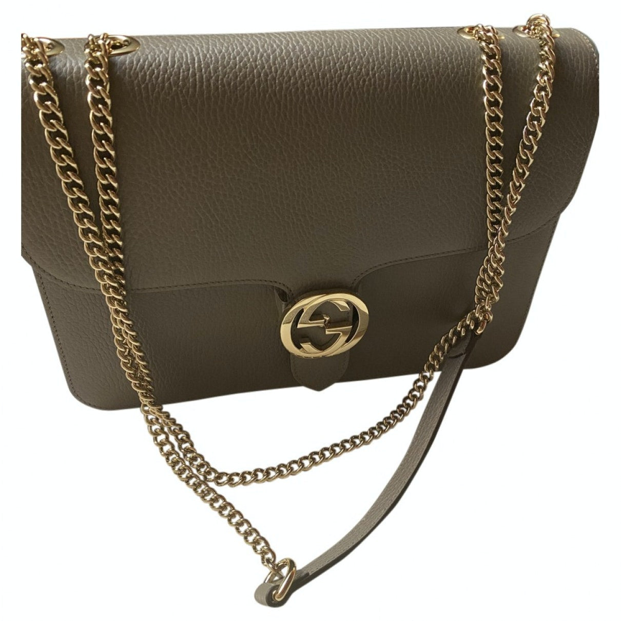 Gucci grey leather handbag