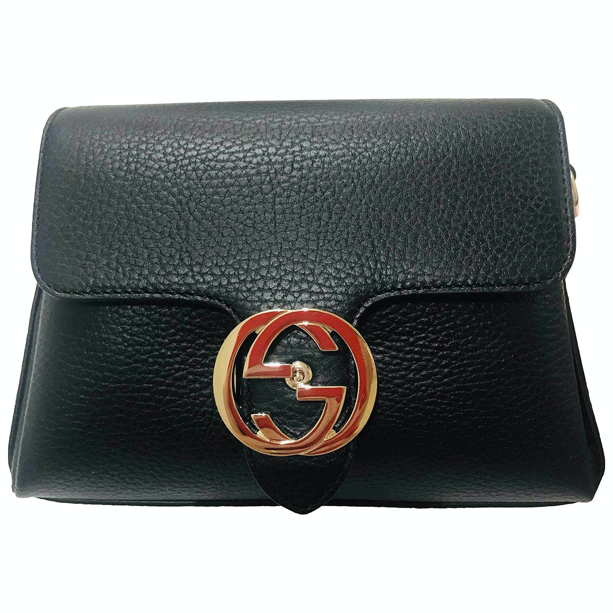 Gucci interlocking black leather handbag