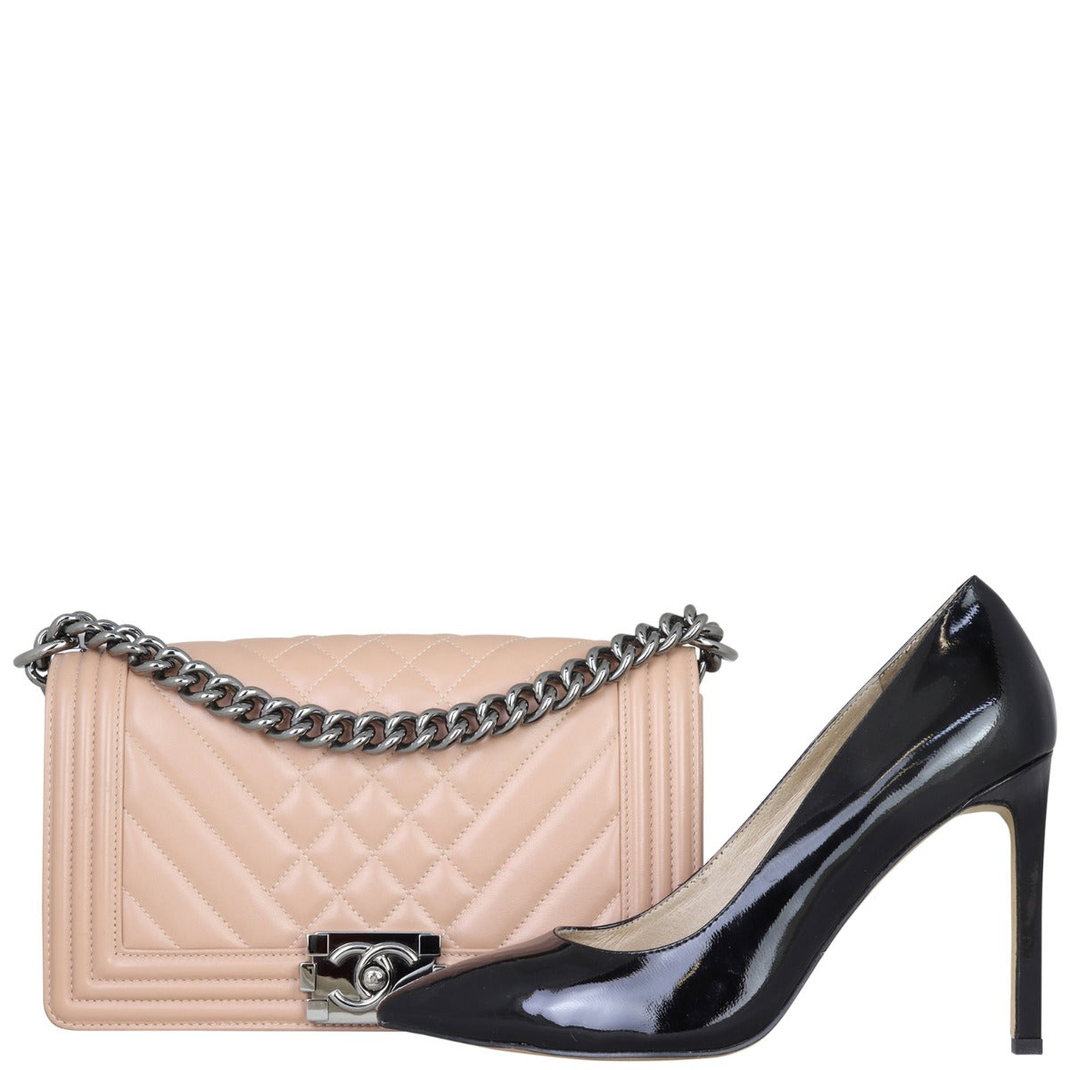 Chanel Boy Old Medium Chevron | Deep Nude