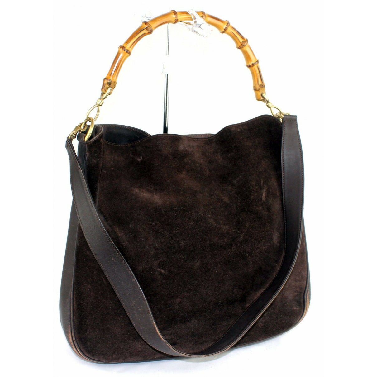 Gucci bamboo leather handbag