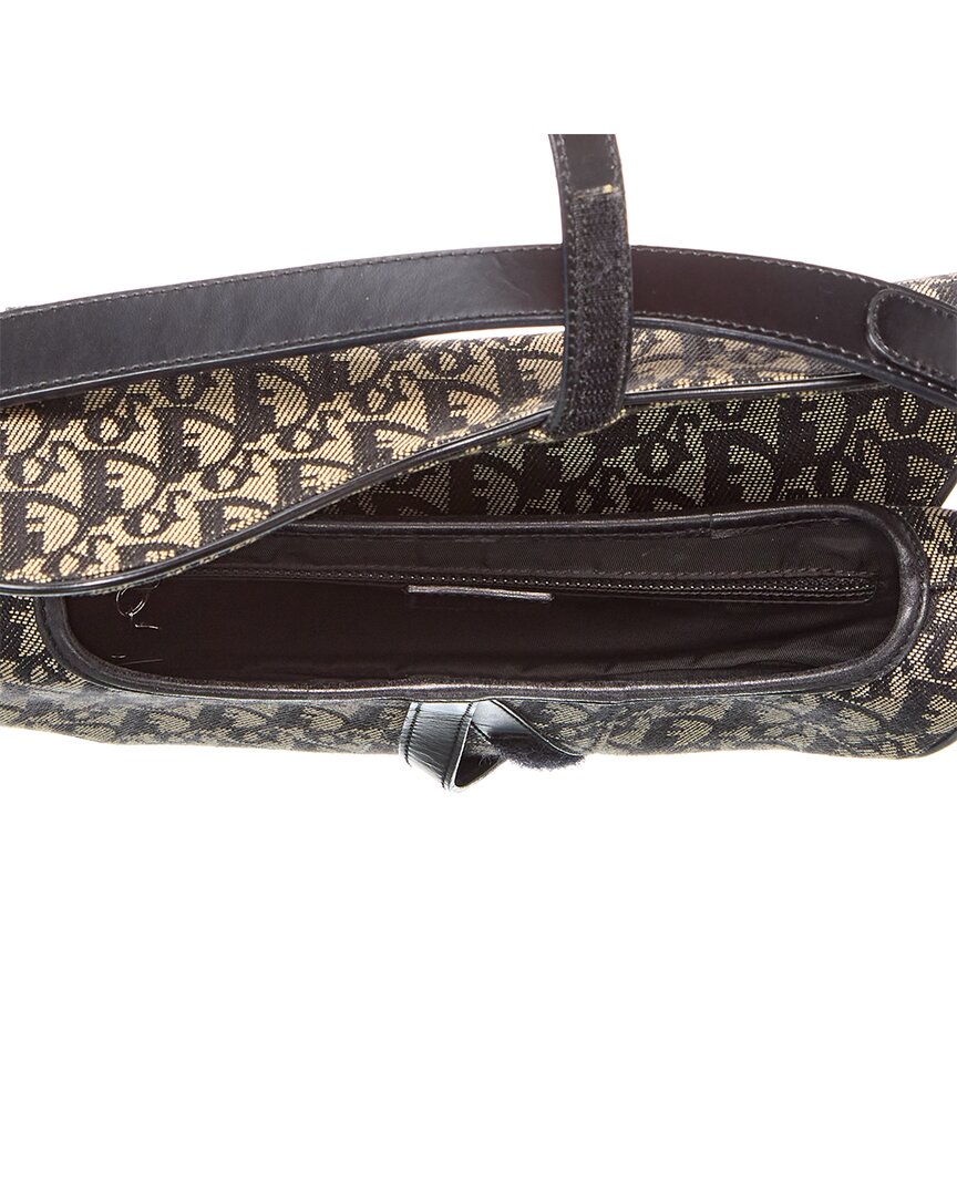 Dior Black Canvas Oblique Saddle Bag ( Pre-Loved)