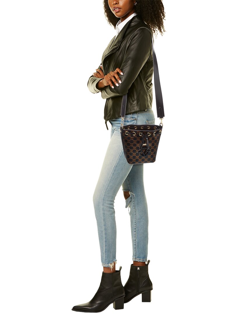 Valentino By Mario Valentino Jules Monogram Leather Bucket Bag