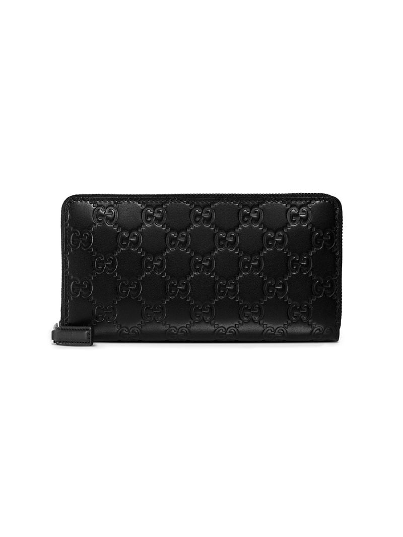 Gucci - Gucci Signature zip around wallet - unisex - Leather - One Size - Black