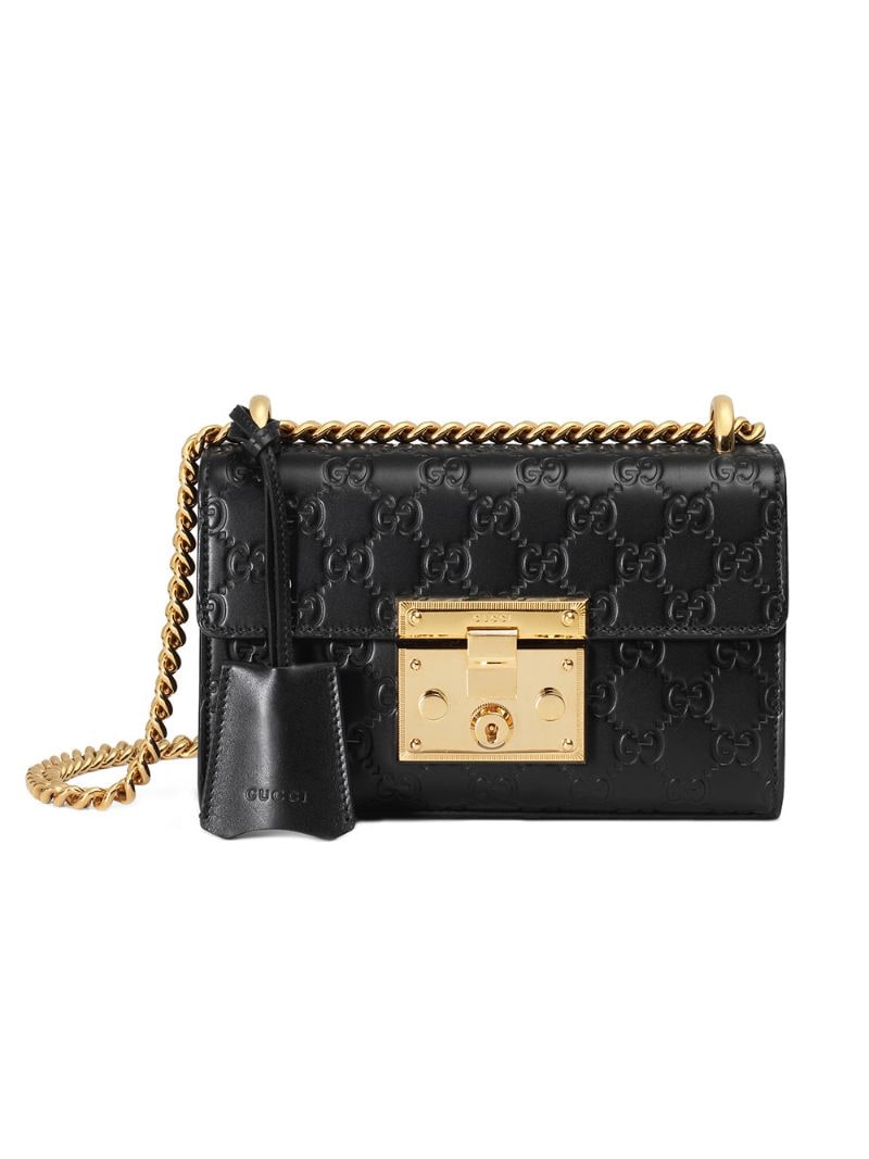 Gucci - Padlock Gucci Signature shoulder bag - women - Leather/metal/Microfibre - One Size - Black
