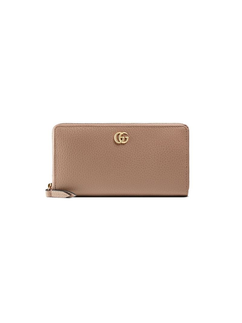 Gucci - GG Marmont leather zip around wallet - women - metal/Leather - One Size - PINK