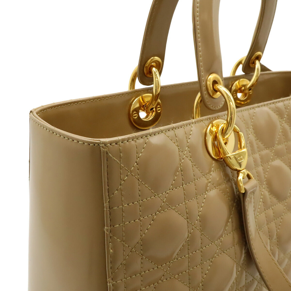 Christian Dior Lady Dior Patent Leather 2way Bag