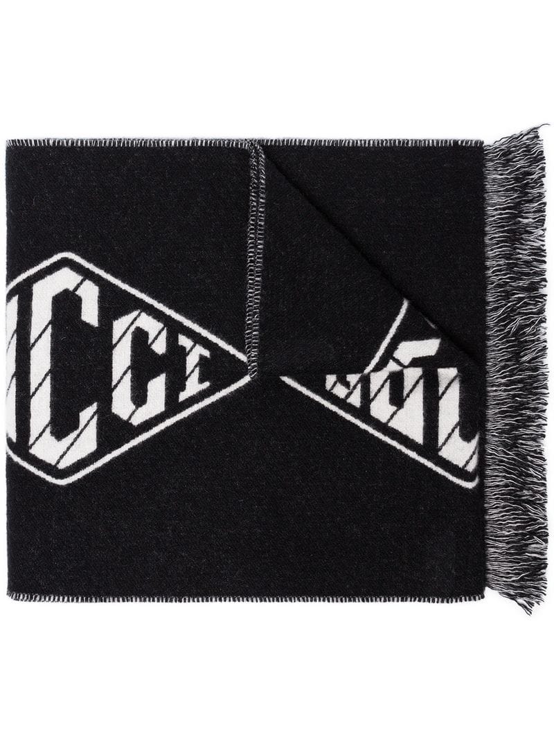 Gucci - black GG diamond logo wool cashmere scarf - men - Wool/Cashmere - One Size - Black