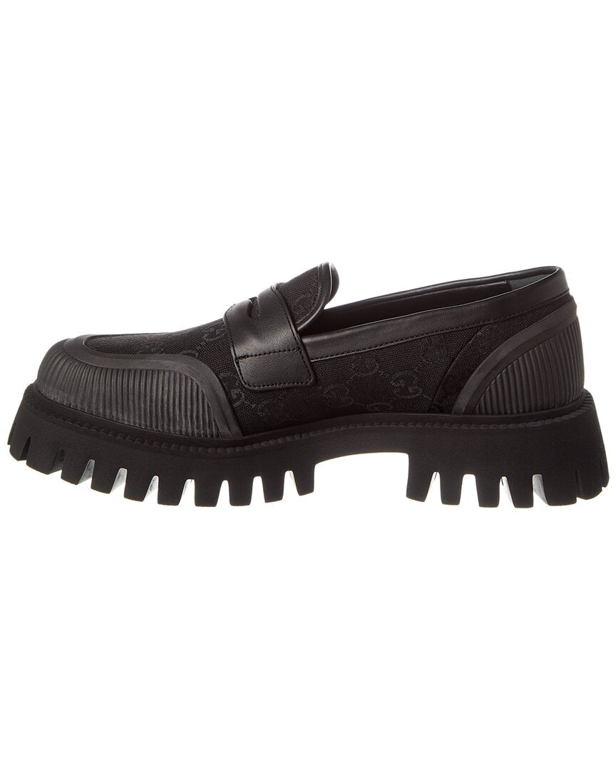 Gucci Gg Canvas & Leather Loafer