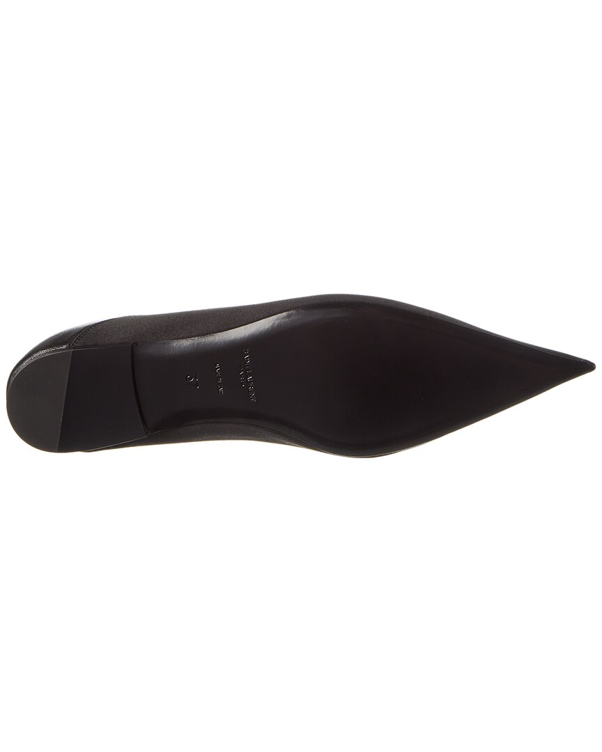 Saint Laurent Nour Silk & Leather Slipper