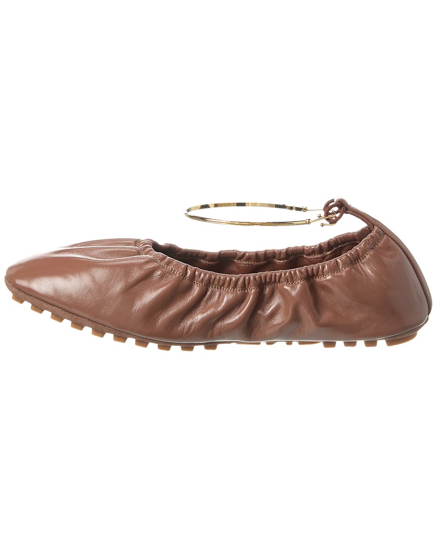 Fendi Filo Leather Ballerina Flat
