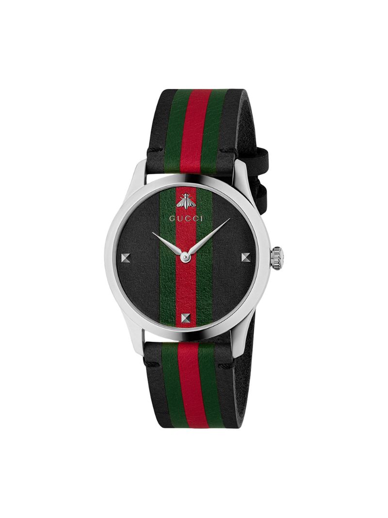 Gucci - G-Timeless watch, 38mm - men - Leather/Steel - One Size - Black