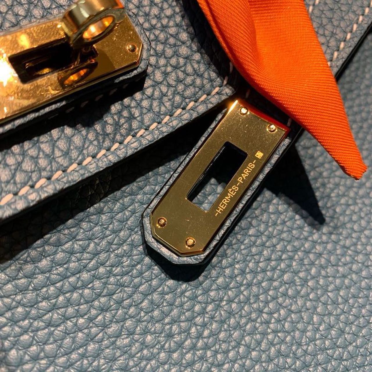 Top Quality Birkin Blue Semi Handstitched With Gold Toned Hardware For Women 30cm/11.8in