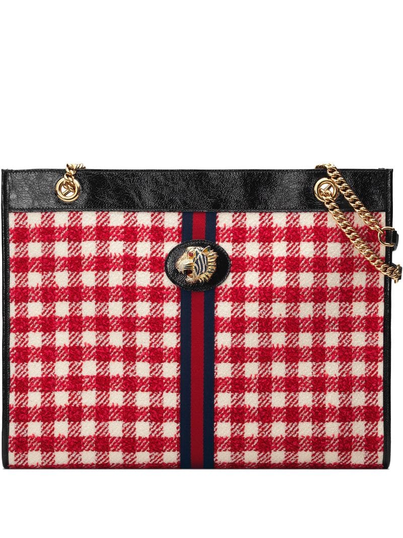 Gucci - large Borsa Rajah tote - women - Cotton/metal/Leather/Microfibre - One Size - Red