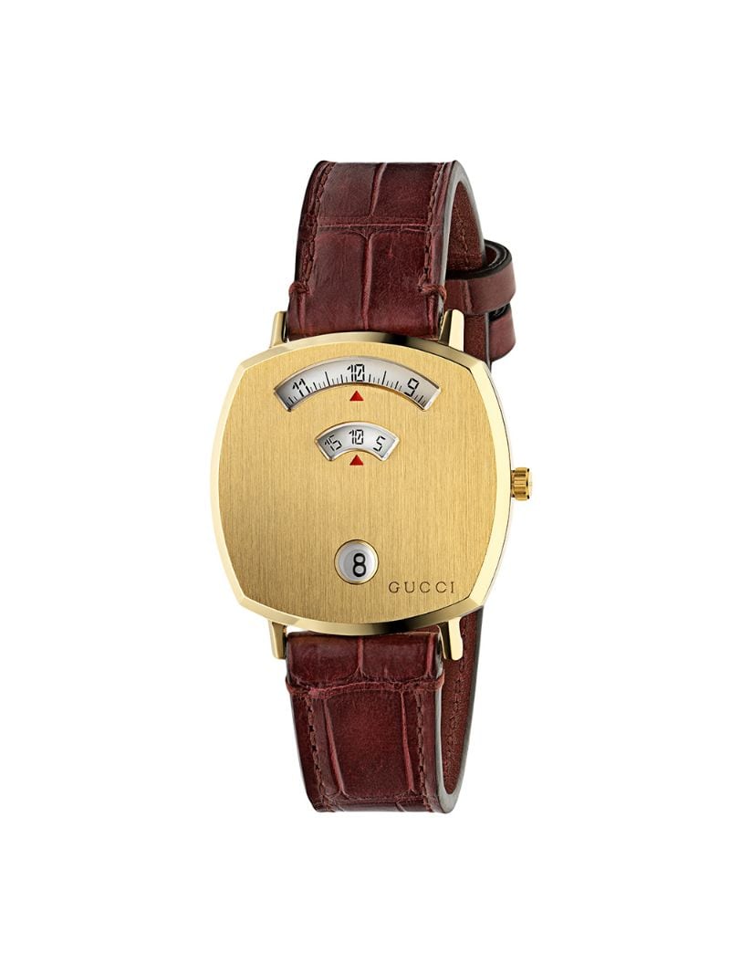 Gucci - Grip 35mm watch - unisex - Leather/Titanium - One Size - Brown