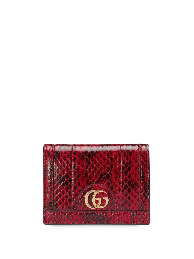 Gucci - Ophidia snakeskin-effect cardholder - women - Leather - One Size - Red