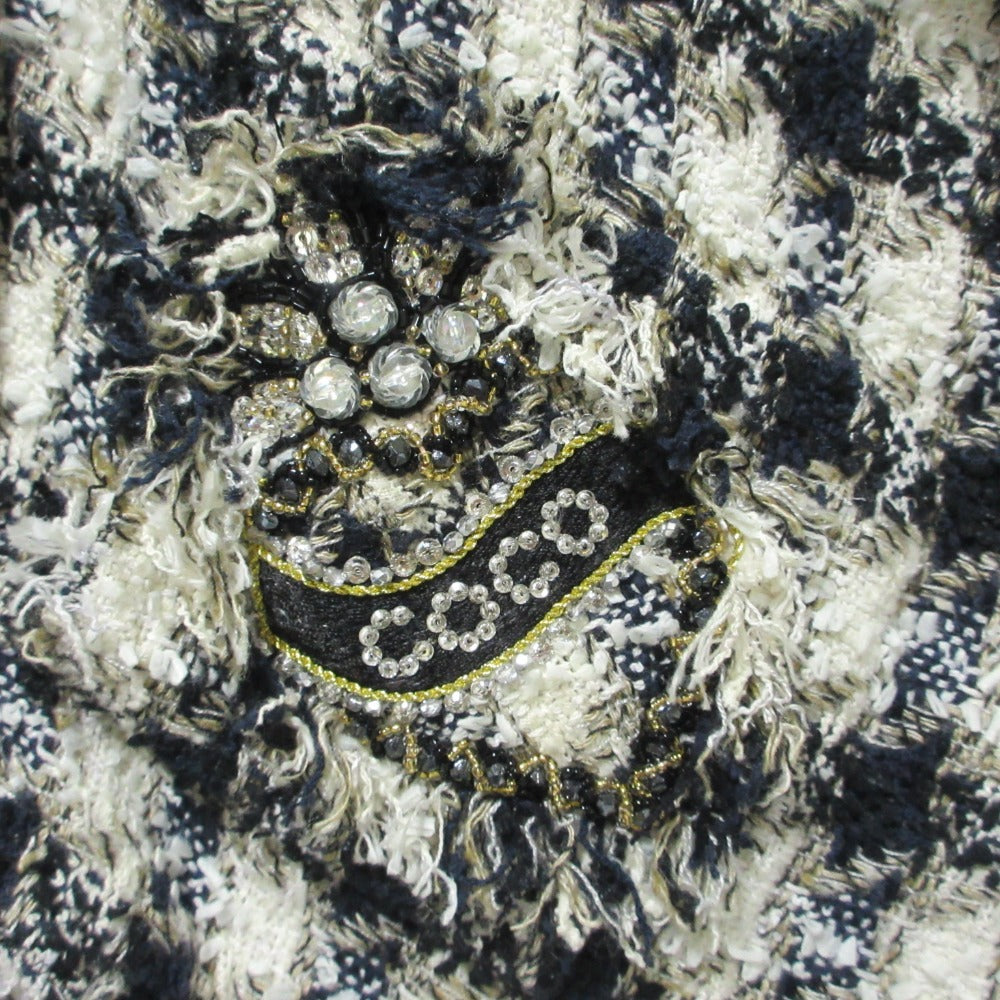 Chanel Bijou Logo Coco Mark Fringe Tweed Jacket
