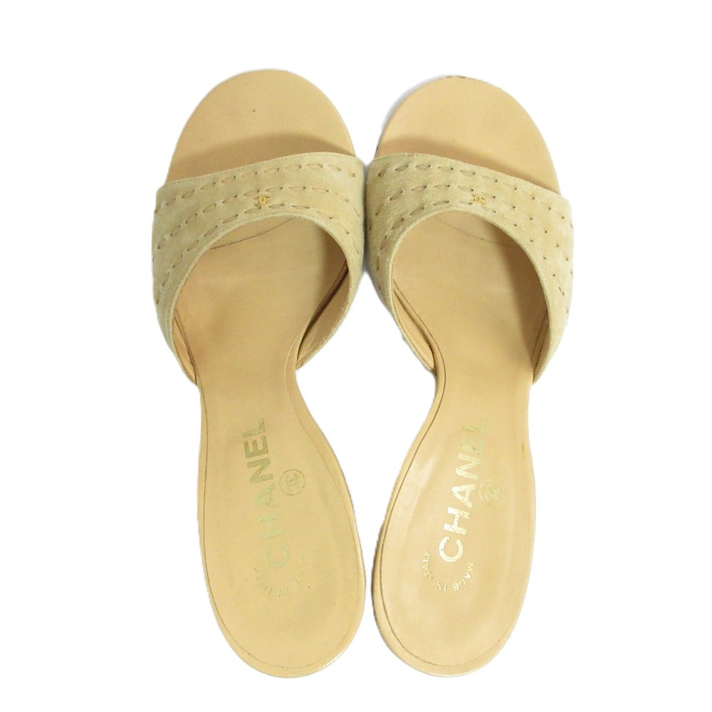 Chanel Suede Wedge Sandals