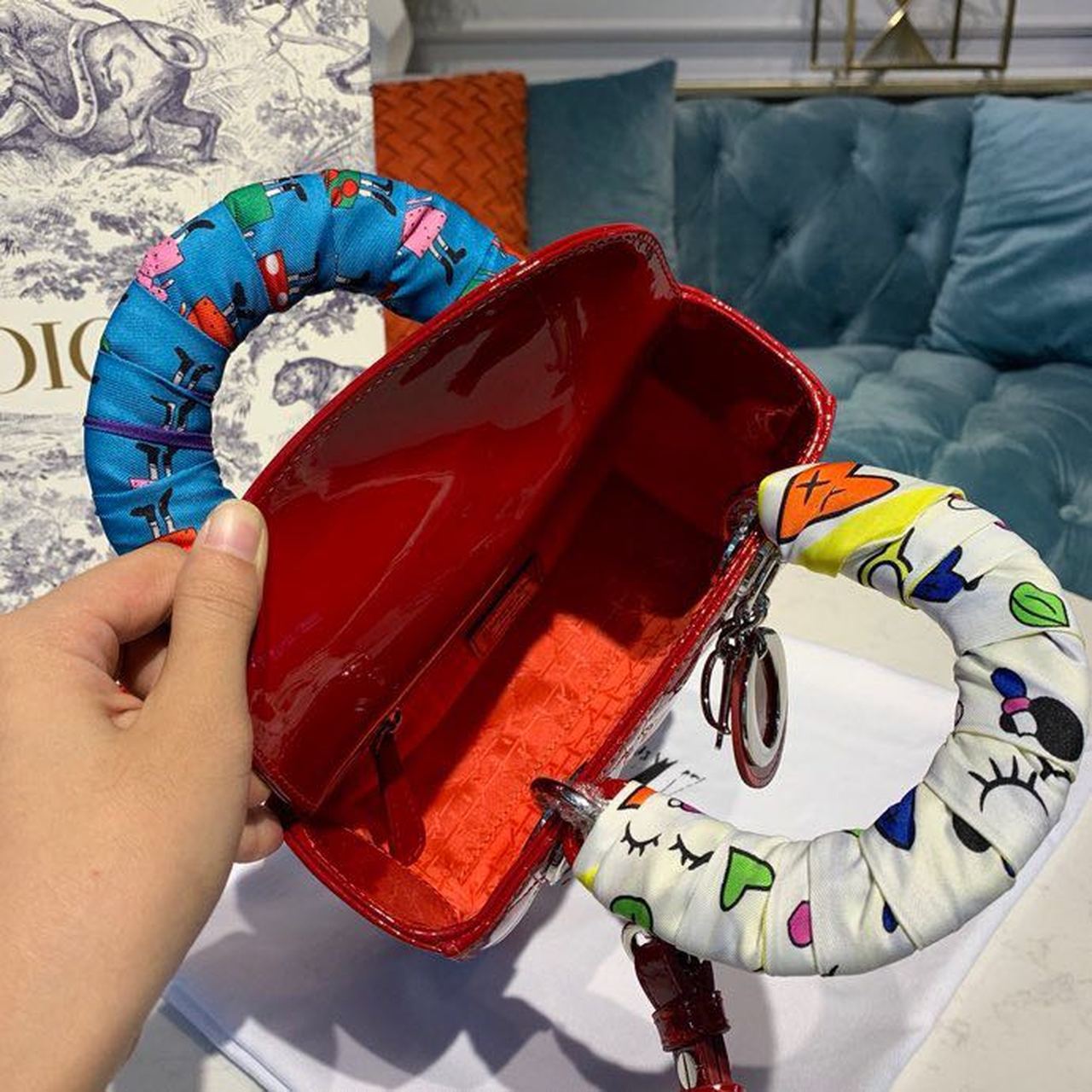 Top Quality Small Lady Bag Red Patent For Women 20cm/8in CD