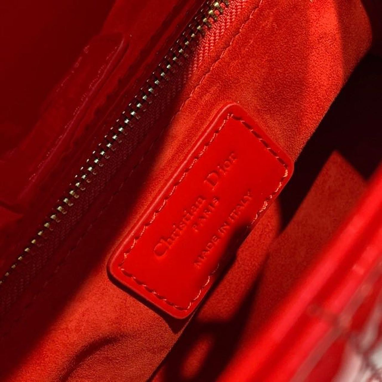 Top Quality Small Lady Bag Gold Toned Hardware Cherry Red Patent For Women 8in/20cm CD M0531OWCB_M323