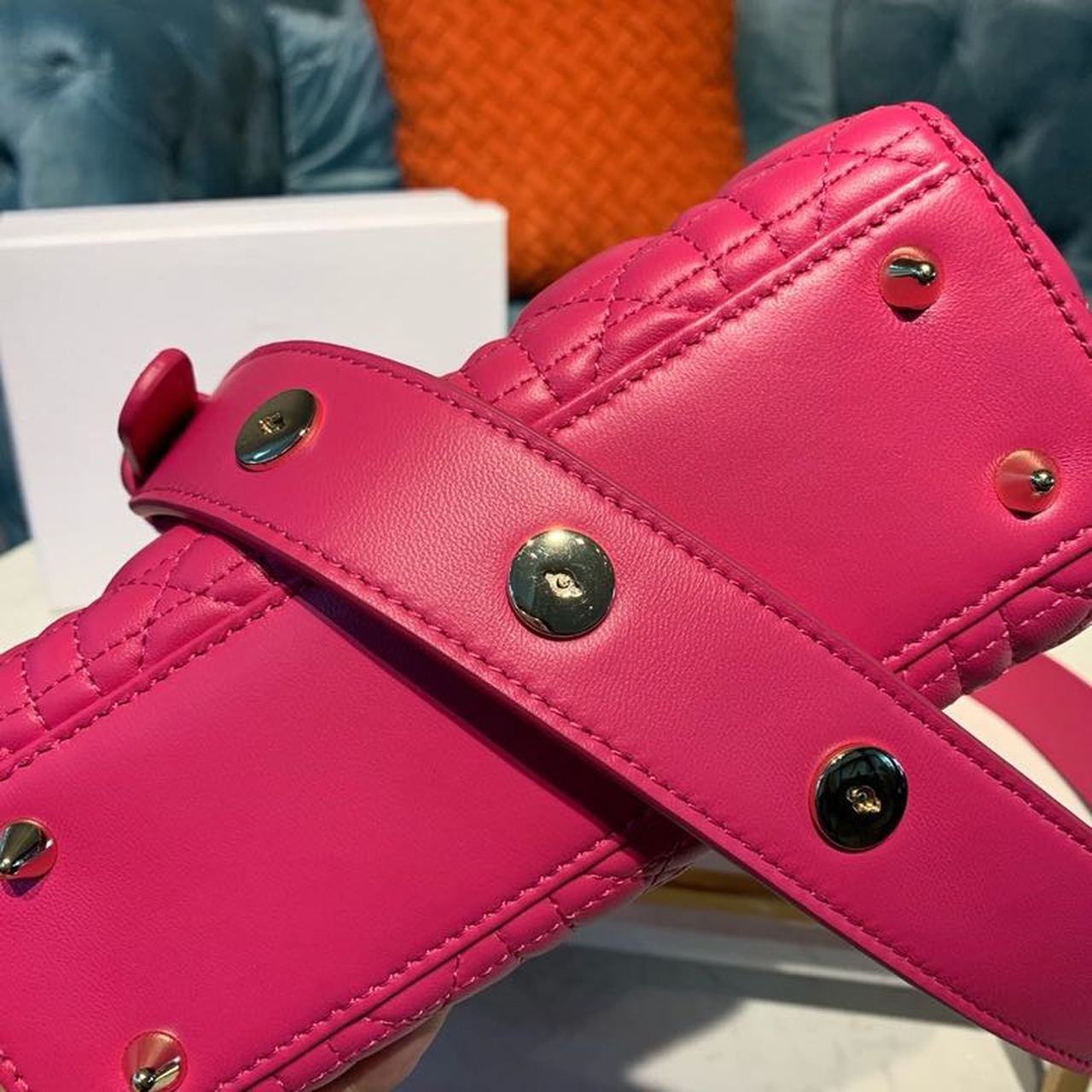 Top Quality Small Lady Bag Gold Toned Hardware Hot Pink For Women 8in/20cm CD