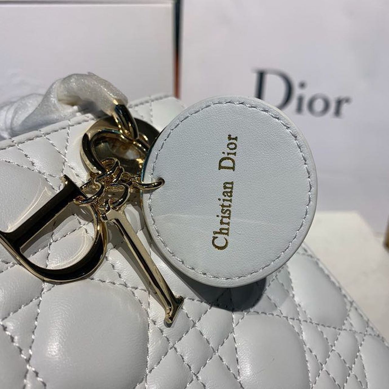Top Quality Small Lady Bag Gold Toned Hardware White For Women 8in/20cm CD