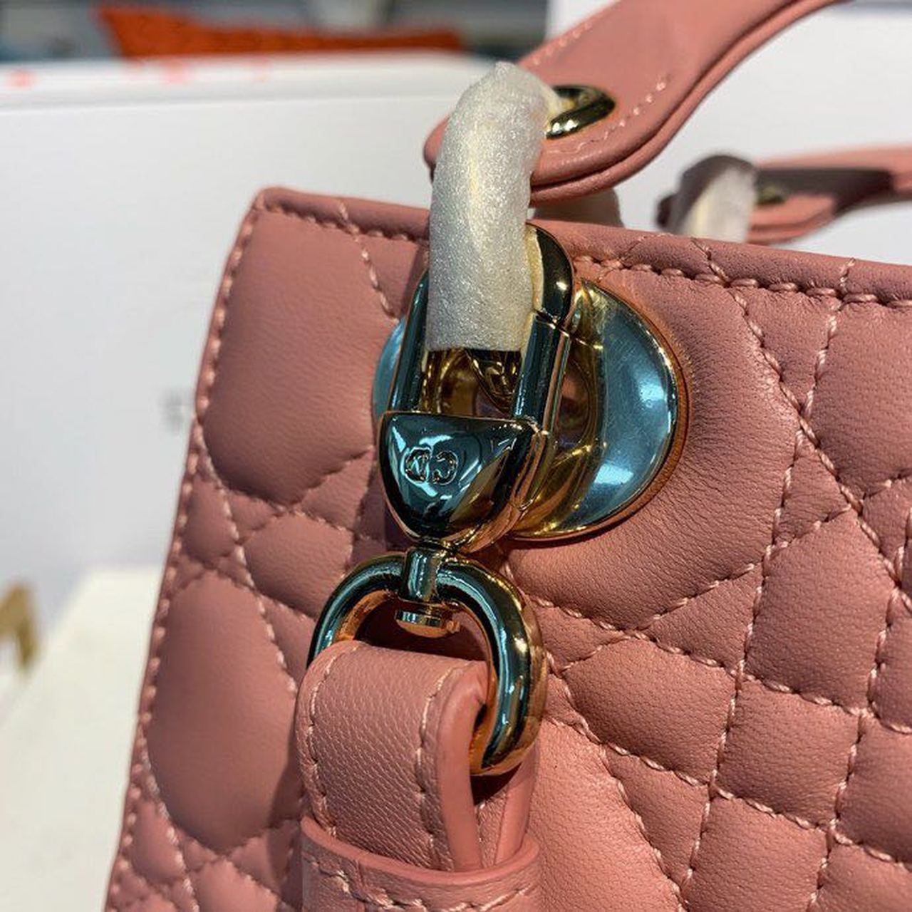 Top Quality Small Lady Bag Gold Toned Hardware Sorbet Pink For Women 8in/20cm CD