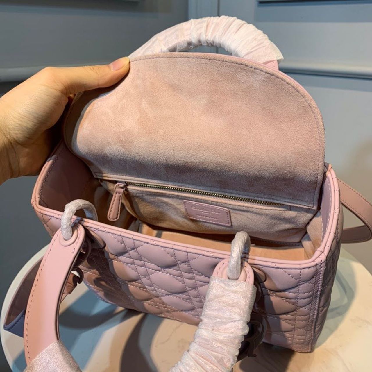 Top Quality MeTop Qualityum Lady Bag Matte Hardware Powder Pink For Women 9.5in/24cm CD