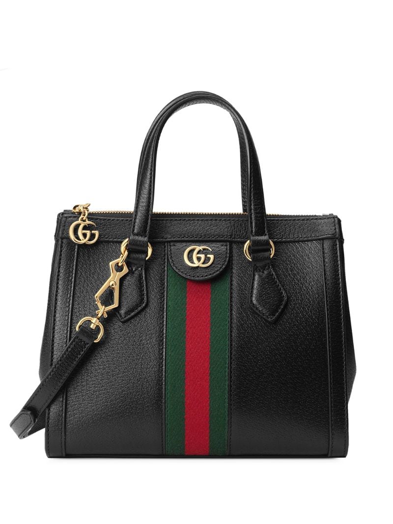 Gucci - stripe detail tote bag - women - Leather/metal/Microfibre/Nylon - One Size - Black