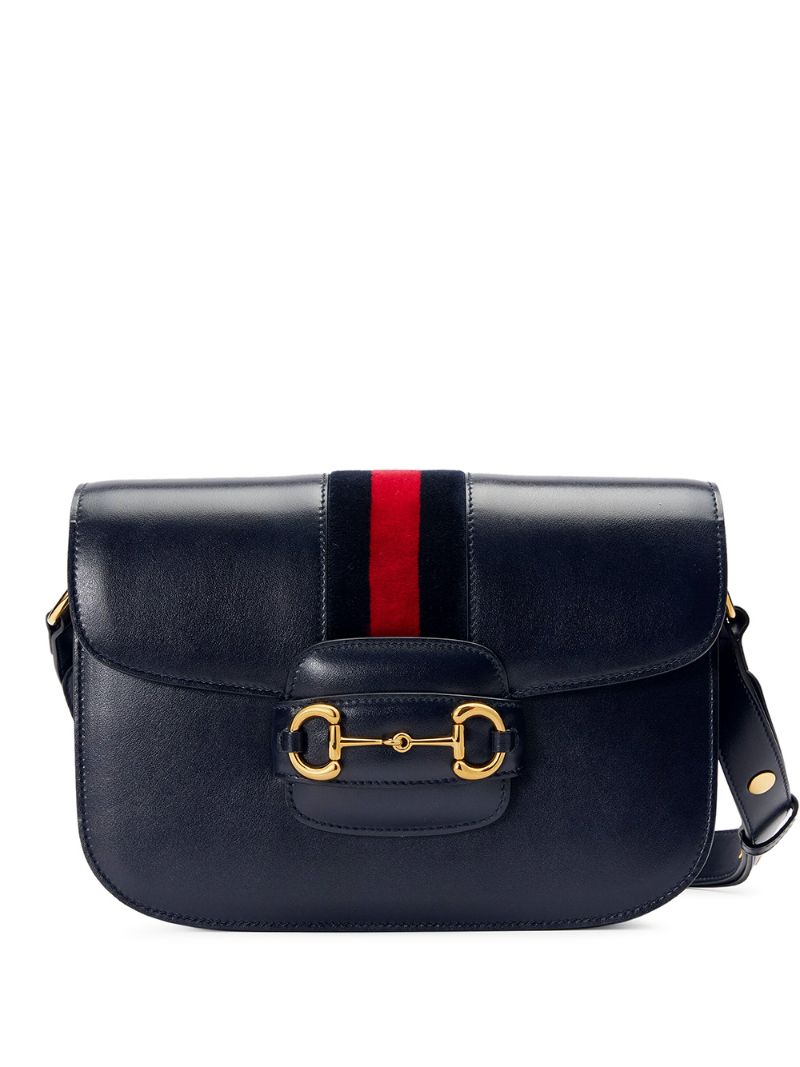 Gucci - Gucci 1955 Horsebit shoulder bag - women - Leather/metal/Microfibre - One Size - Blue