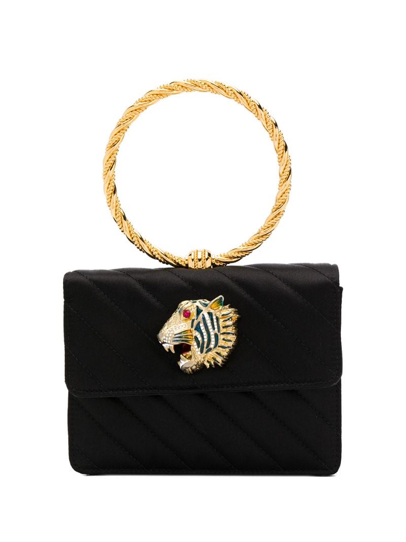 Gucci - Rajah hoop detail tote bag - women - Vinyl - One Size - Black