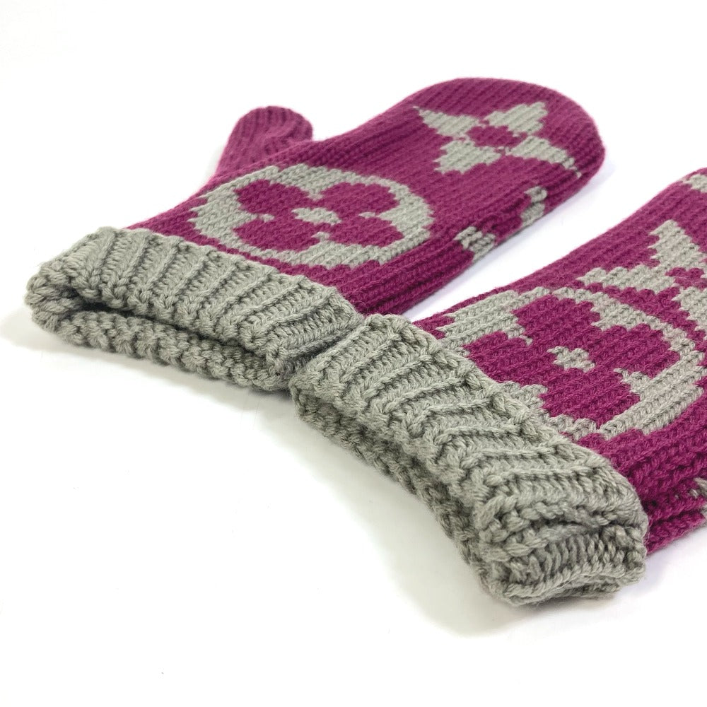 LOUIS VUITTON gloves ‚l72766 wool purple Monogram knit mittens Moffle Grand Floor Women