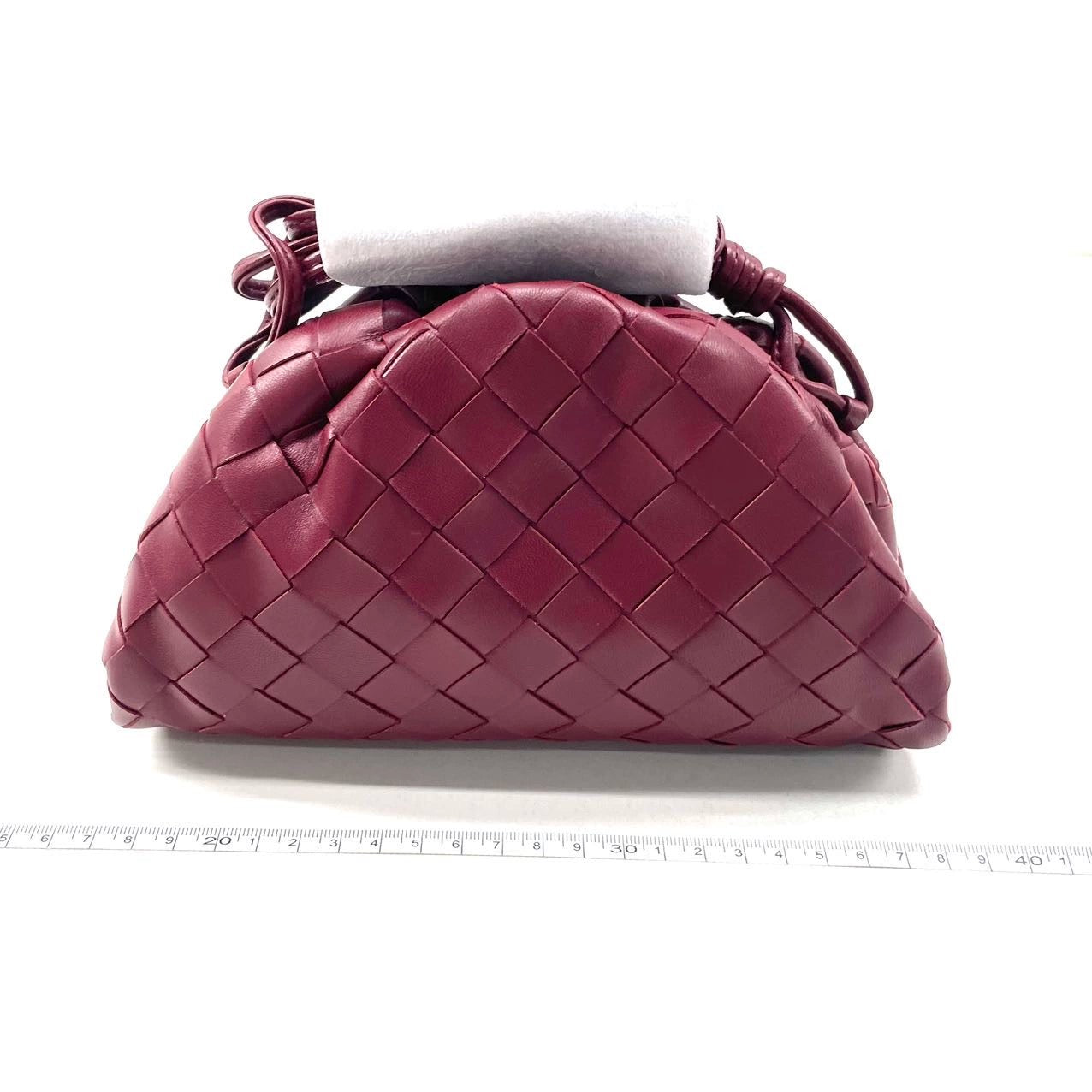 Bottega Veneta Pouch Mini Intrecciato Burgundy Leather Crossbody Bag